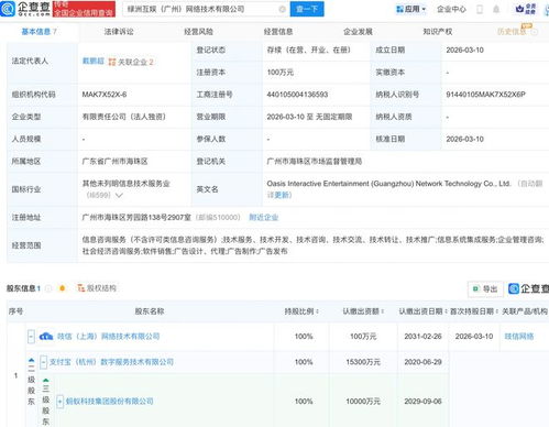 螞蟻集團(tuán)新布局 成立綠洲互娛，深化互聯(lián)網(wǎng)數(shù)據(jù)服務(wù)版圖